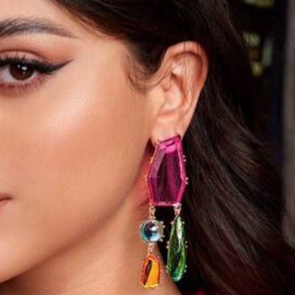 Statement drop earrings N382